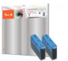 318704 - Peach Doppelpack Tintenpatronen cyan kompatibel zu BJI-201C, 0947A001 Canon, Xerox, Apple